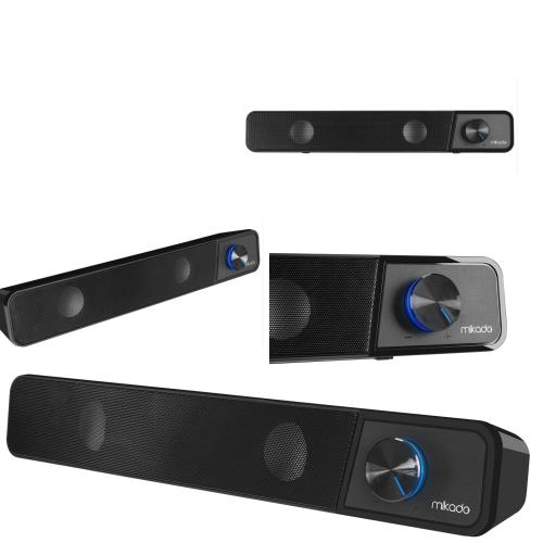 En ucuz Mikado MD-69S Siyah 3Wx2 Led Işıklı Multimedia Soundbar Speaker